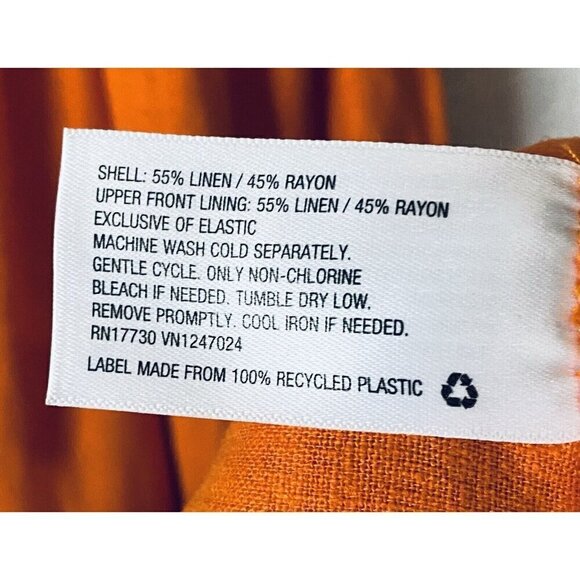 FE Noel x Target Dress Womens XXL 2XL Orange Double Cut Out Midi Linen Blend - Picture 7 of 7